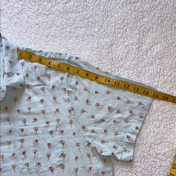 Marine Layer Sky Blue Palm Print Button Down Shirt - Picture 4 of 8
